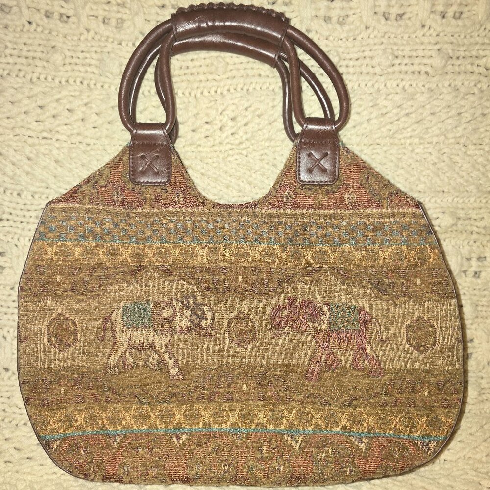 Mario Vintage Brown Top Handle Purse